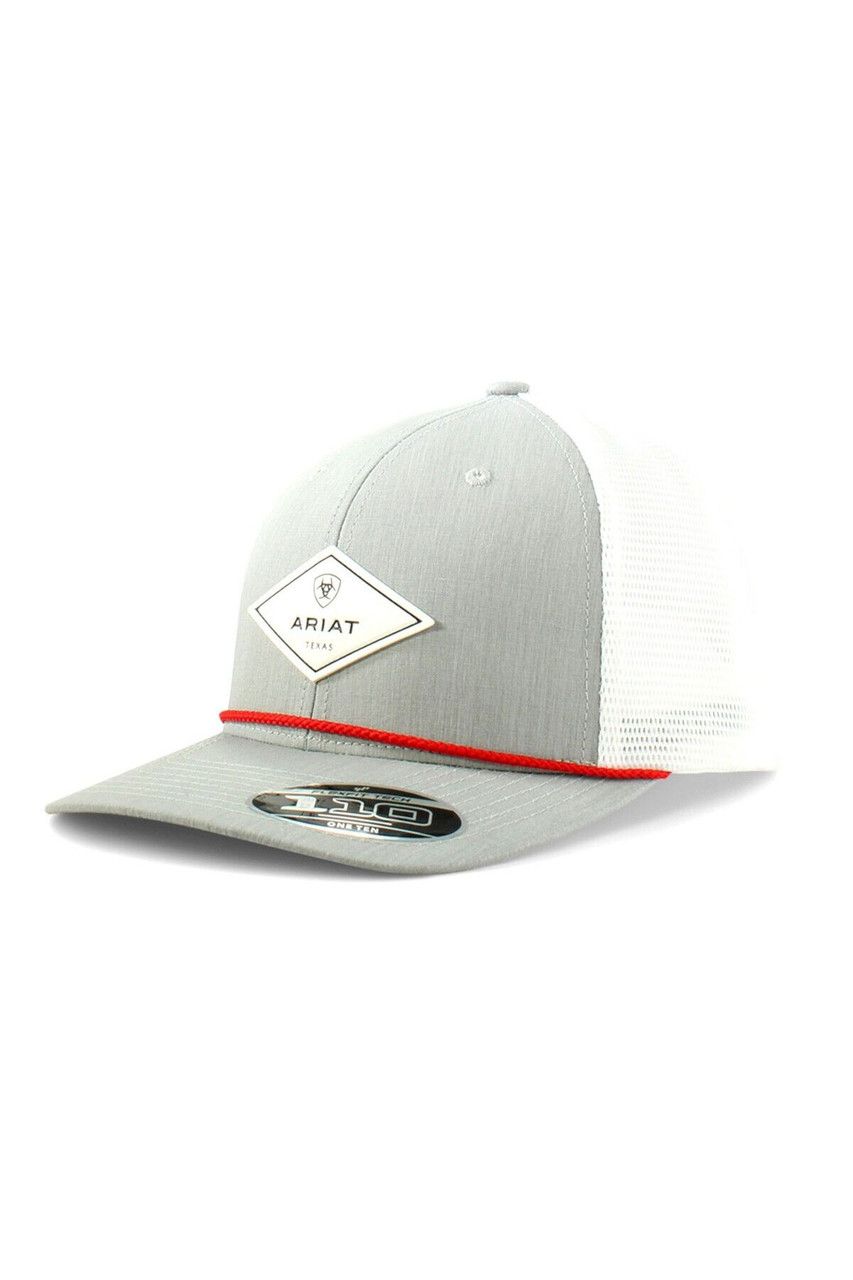 ARIAT - Unisex Red Rope SnapBack Diamond Patch Cap
