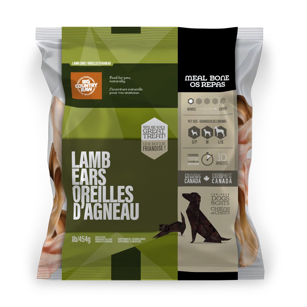 BIG COUNTRY RAW - Oreilles d'Agneau BIG COUNTRY RAW - Oreilles d'Agneau, Format: 1lb