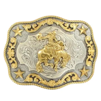 M&amp;F Western - Saddle Bronc Gold Belt Buckle