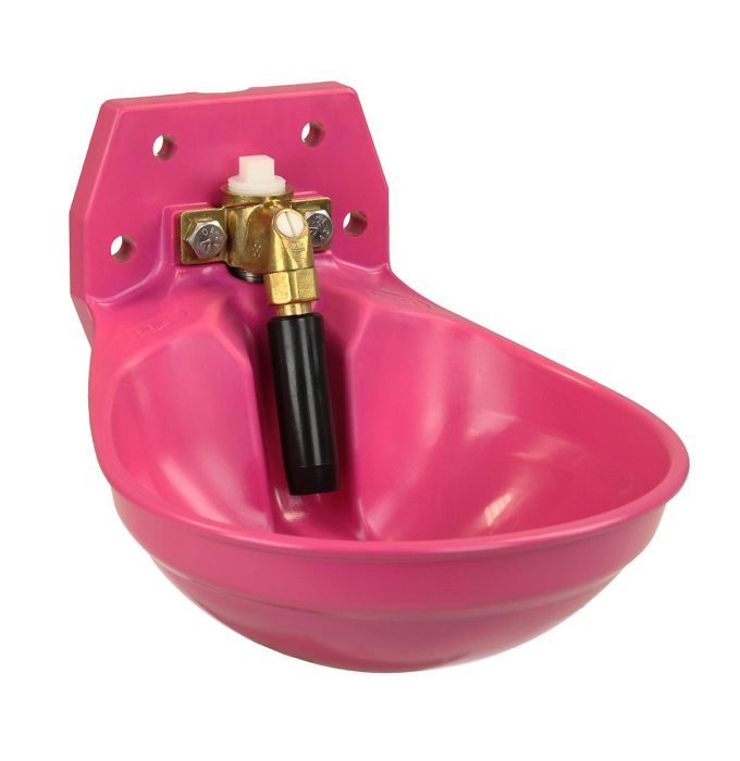 AGRICLÉ - Pink Plastic Drinker for Horses &amp; Calves, Colour: Rose, Size: 24cm x 30cm