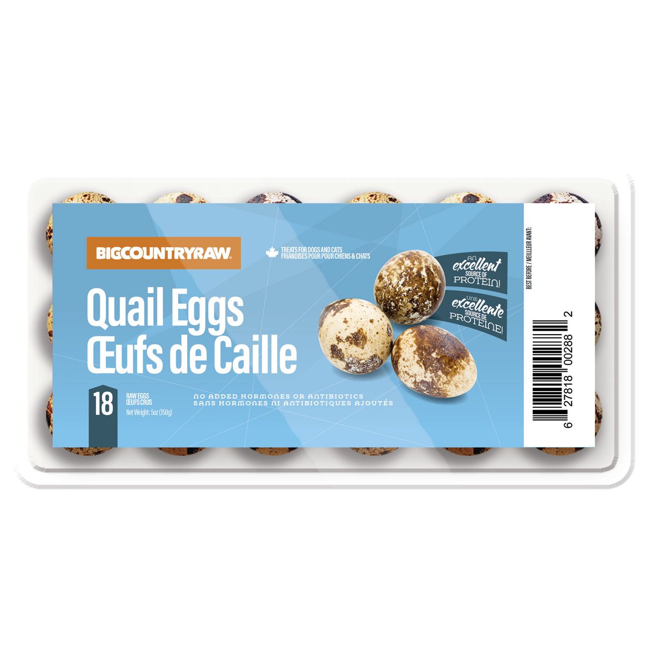 BIG COUNTRY RAW - Quail eggs, Format: Paquet de 18x