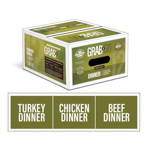 BIG COUNTRY RAW - Grab N' Go Forfait Dîner, Format: Mini 12lbs (3x4lbs)