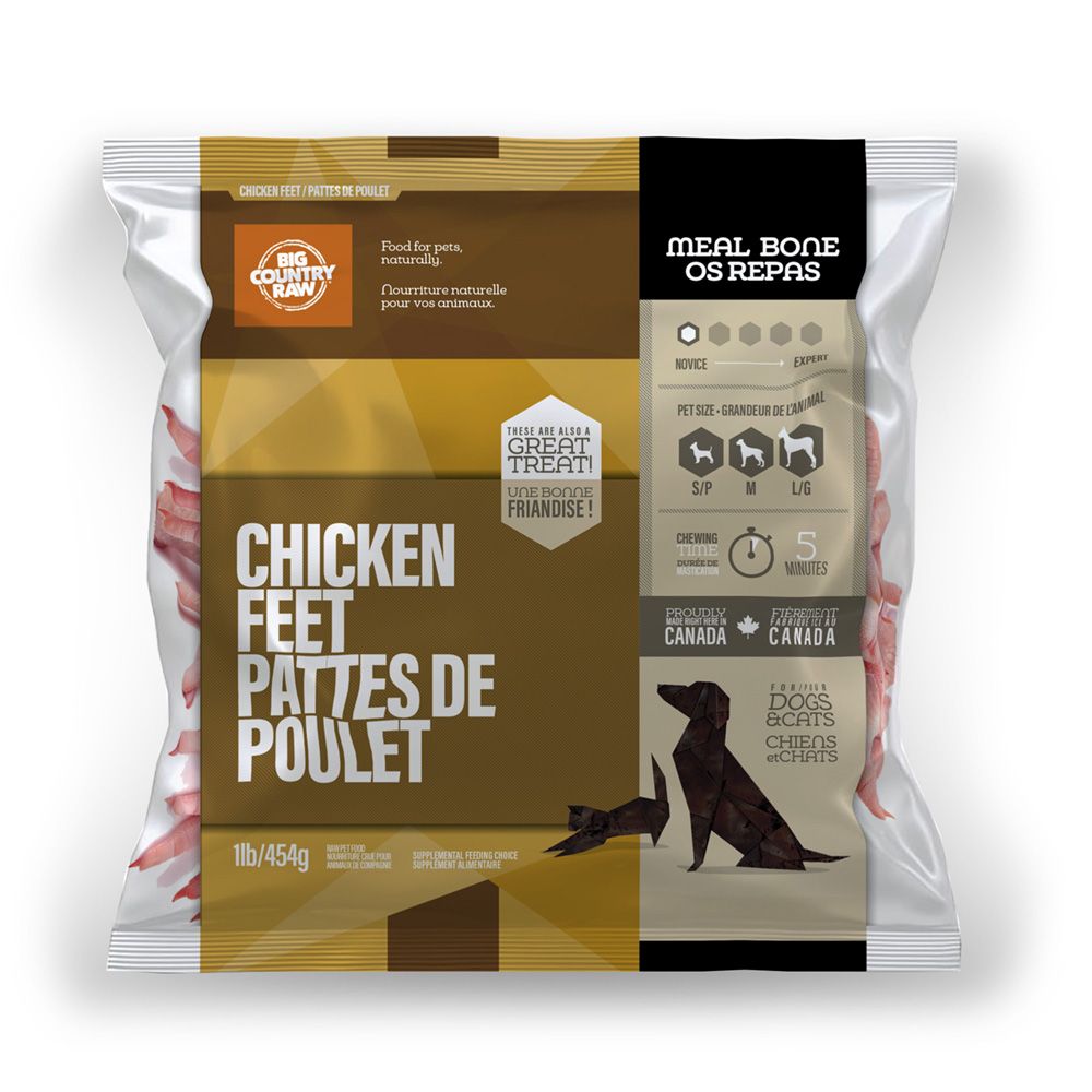 BIG COUNTRY RAW - Chicken feet, Format: 1lb