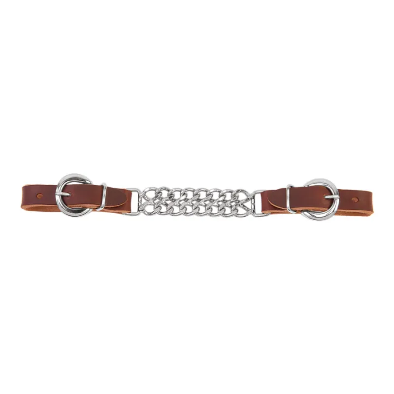 WEAVER - Harness Leather 4-1/4'' Double Flat Link Chain Curb Strap