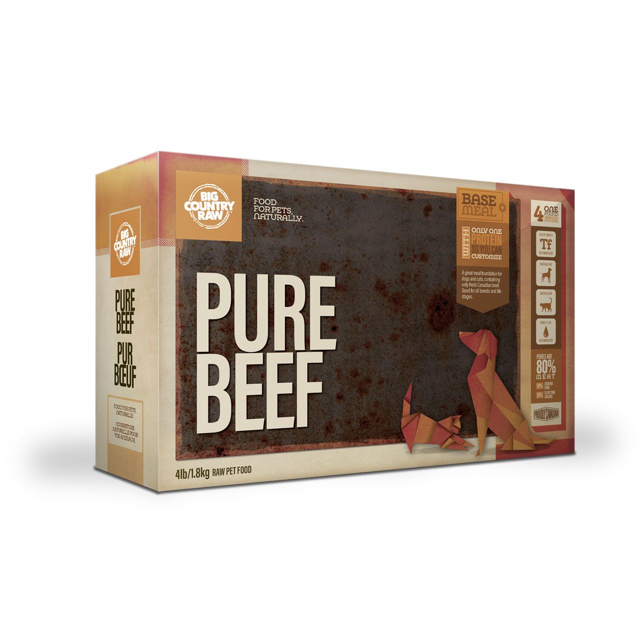 BIG COUNTRY RAW - Pur Boeuf, Format: 4lbs (4x1lb)