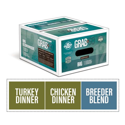 BIG COUNTRY RAW - Grab N' Go Forfait Économique, Format: Mini 12lbs (3x4lbs)