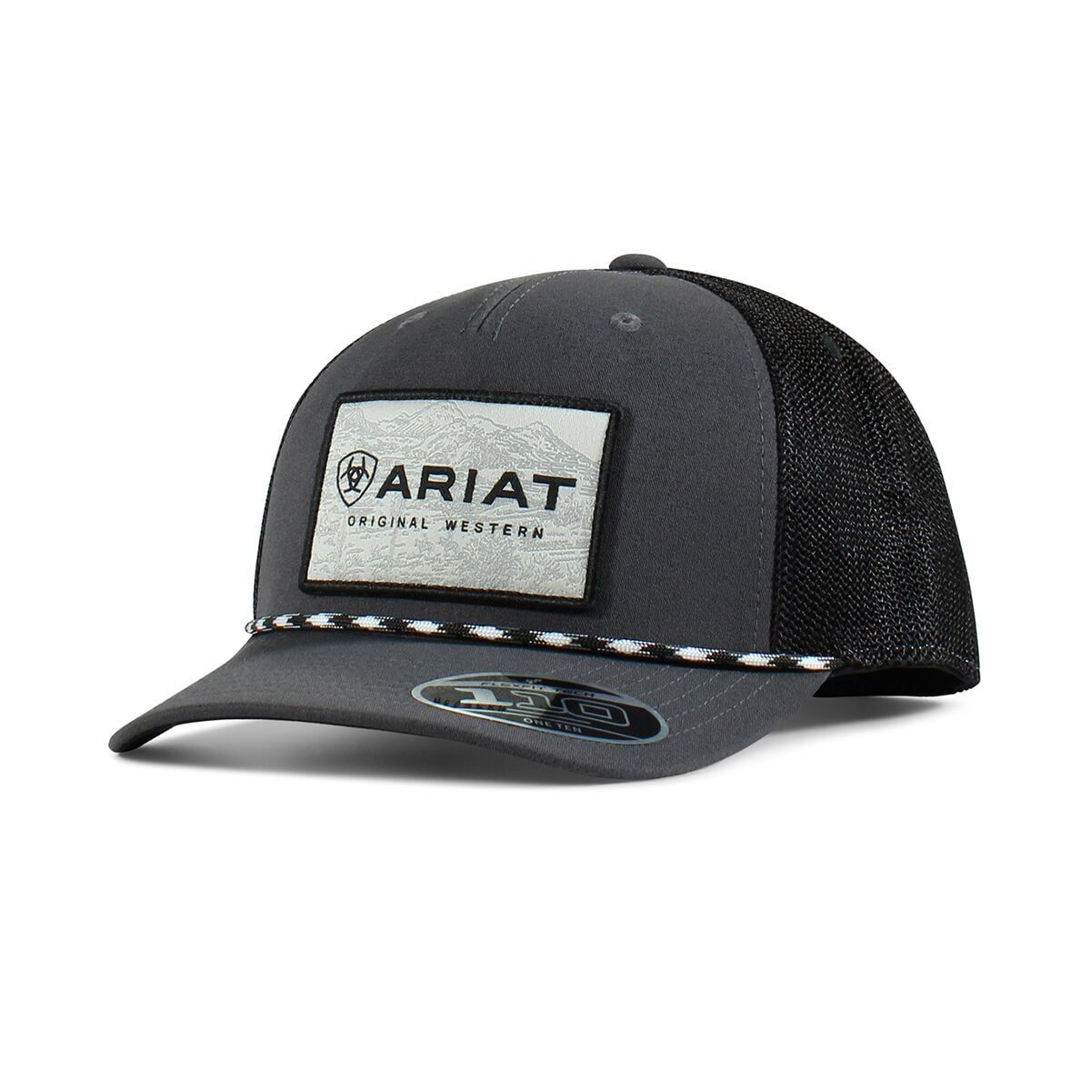 ARIAT - SnapBack FlexFit 100 Rope Detail Charcoal Cap, Size: O/S