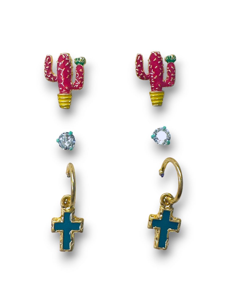 M&amp;F WESTERN - Cactus and Cross Earring Set