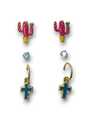 M&amp;F WESTERN - Cactus and Cross Earring Set