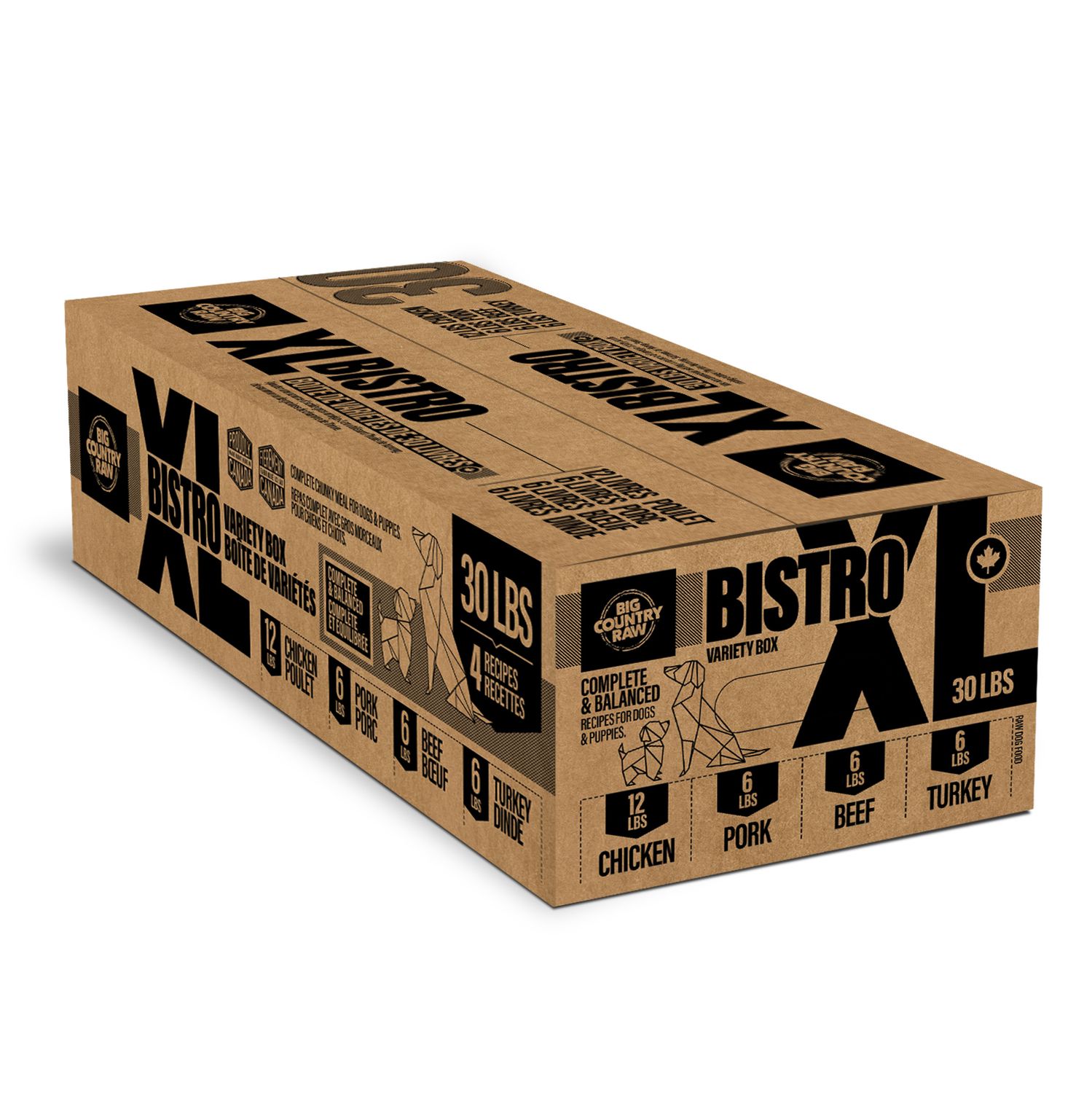 BIG COUNTRY RAW - XL Bistro Grab N' Go, Format: 30lbs (20x1.5lbs)