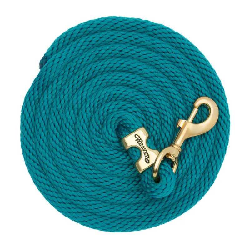 WEAVER - Poly Lead Teal Rope with Brass Snap