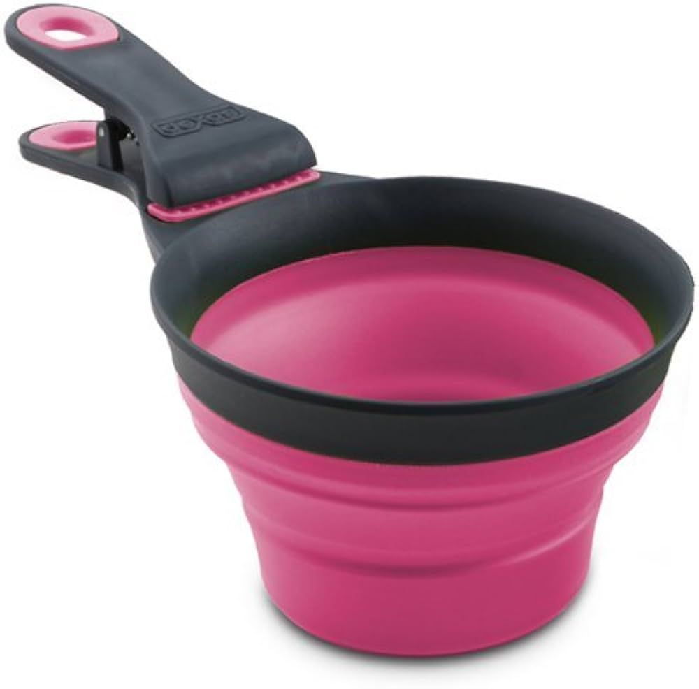 DEXAS - Collapsible Dog Food Bag KlipScoop, Color: Fuchsia, Size: 1/2 Tasse