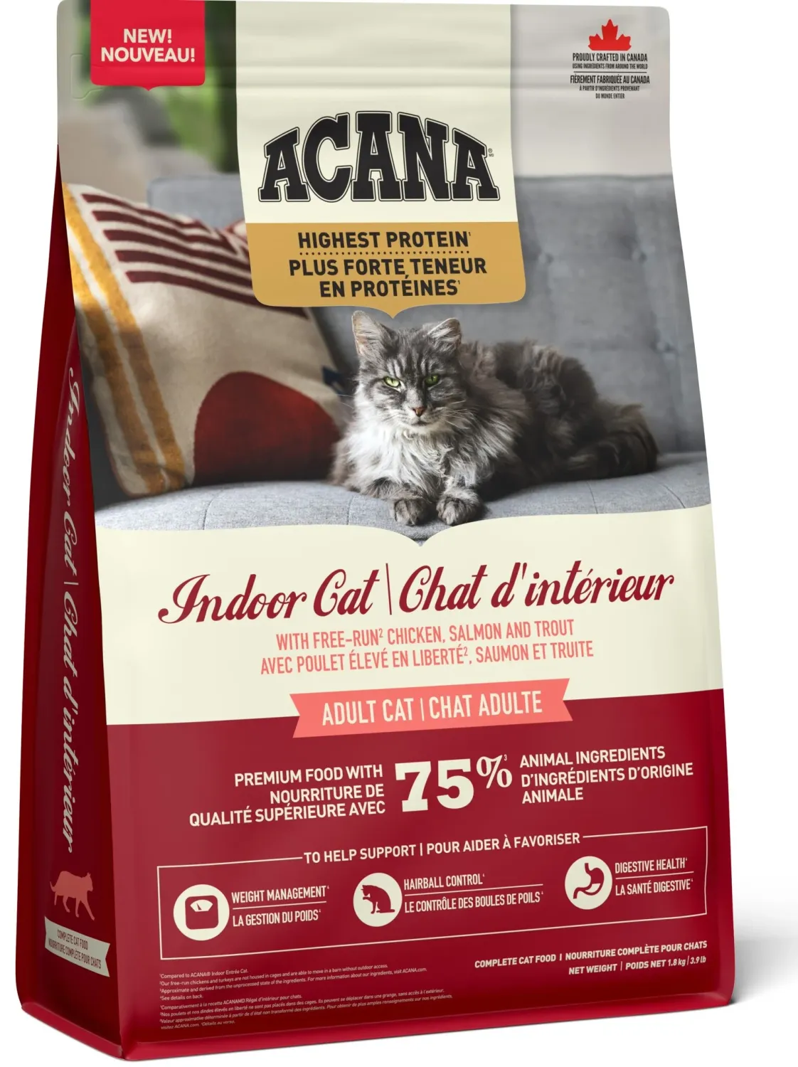 ACANA -  Highest Protein Indoor Dry Cat Food, Size: 1.8kg