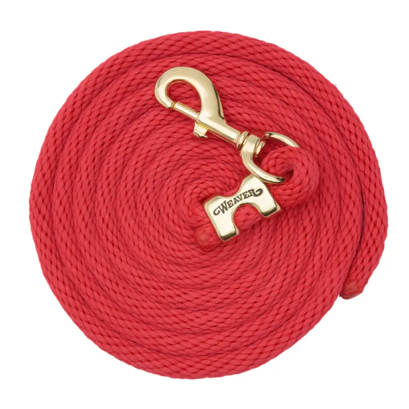 WEAVER - Poly Lead Red Rope with Brass Snap
