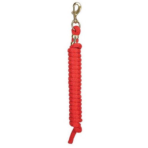 WEAVER - Poly Lead Red Rope with Brass Snap, Size: 8pieds