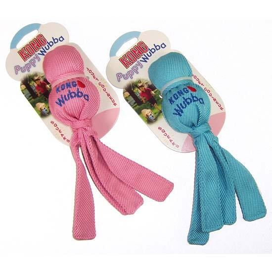 KONG - Wubba Toss &amp; Tug for Puppies, Colour: Rose ou Bleu (Assortis)