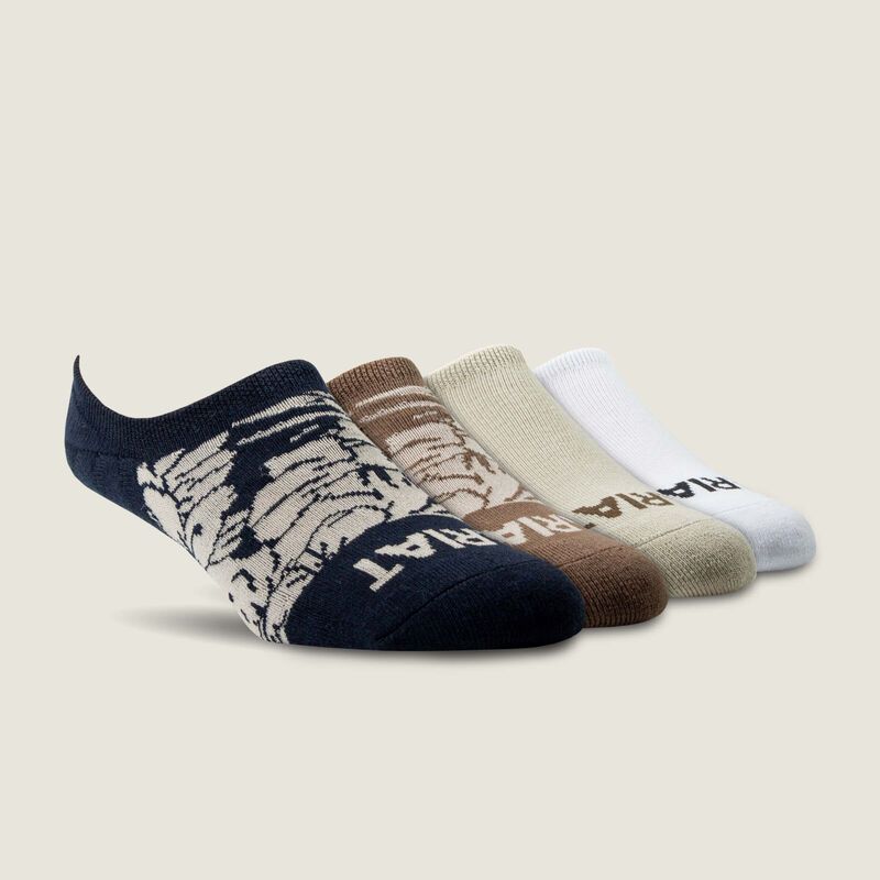 ARIAT - Hilo No Slip No Show Sock 4 Pair Multi Color Pack