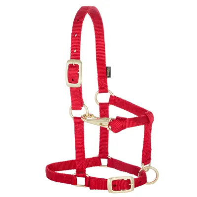 WEAVER - Miniature Horse Adjustable Chin &amp; Throat Snap Red Halter