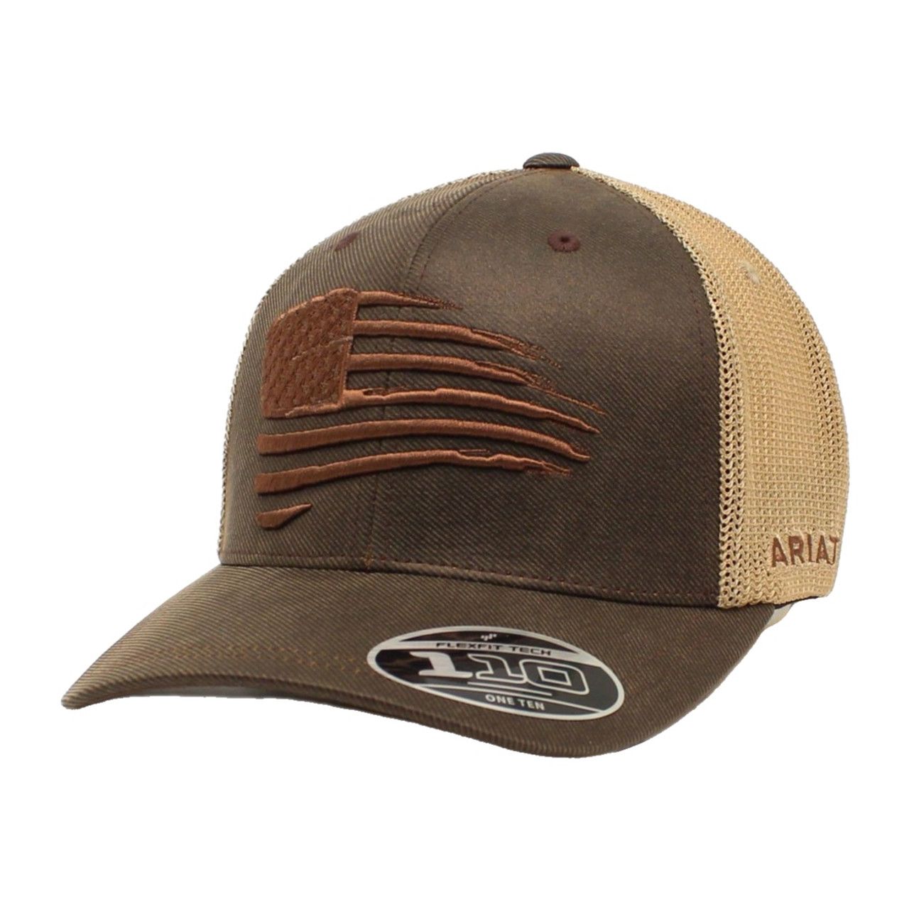 ARIAT - USA Patriot Flag OilSkin Western Cap, Colour: Old Brown