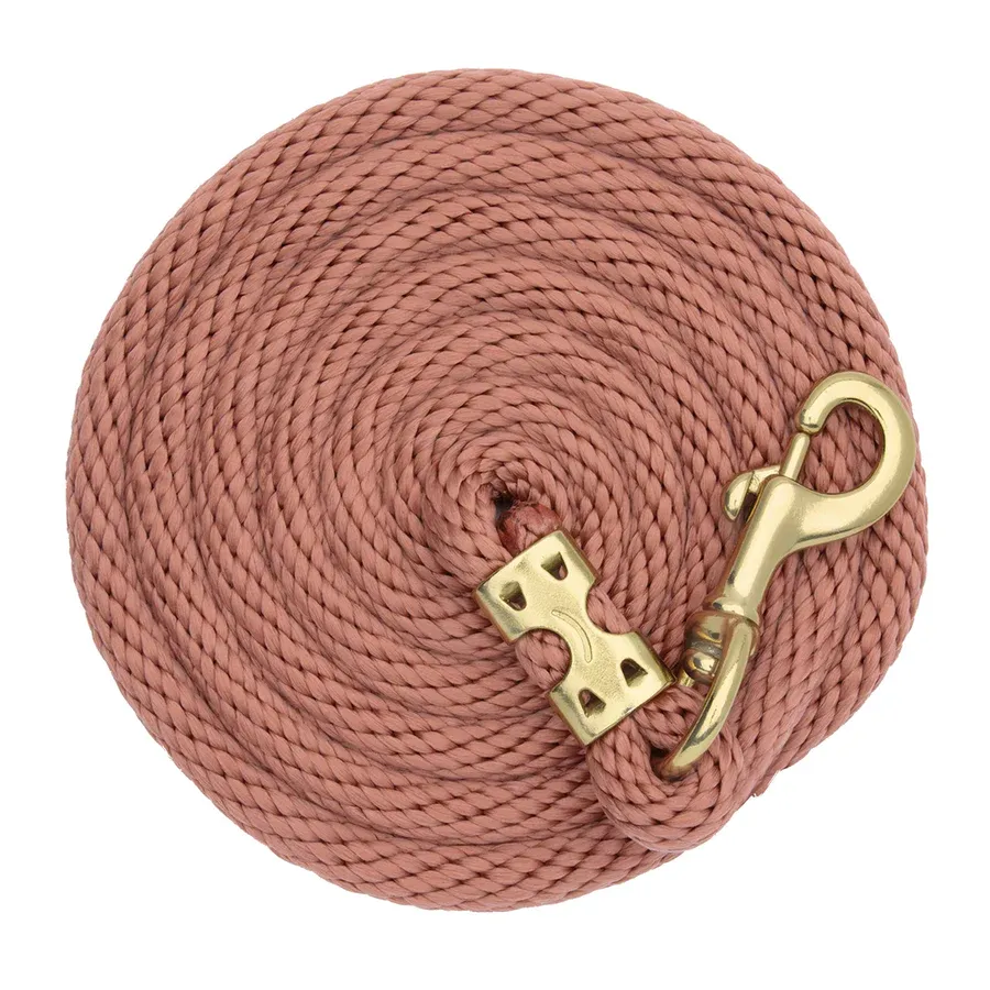 WEAVER - Poly Lead Cinnamon Rope with Brass Snap, Size: 8'