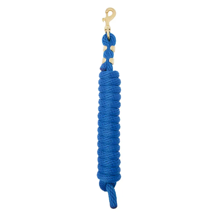 WEAVER - Poly Lead Royal Blue Rope with Brass Snap, Size: 7pieds (Poney)