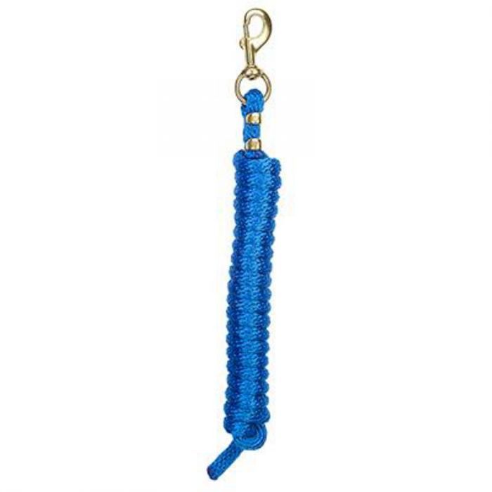 WEAVER - Poly Lead Royal Blue Rope with Brass Snap, Size: 7pieds (Poney)