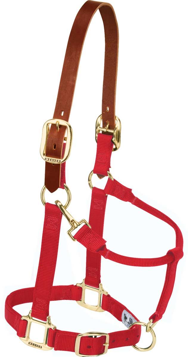 WEAVER - Breakaway Original Adjustable Red Chin &amp; Throat Snap 1'' Halt, Size: Yearling