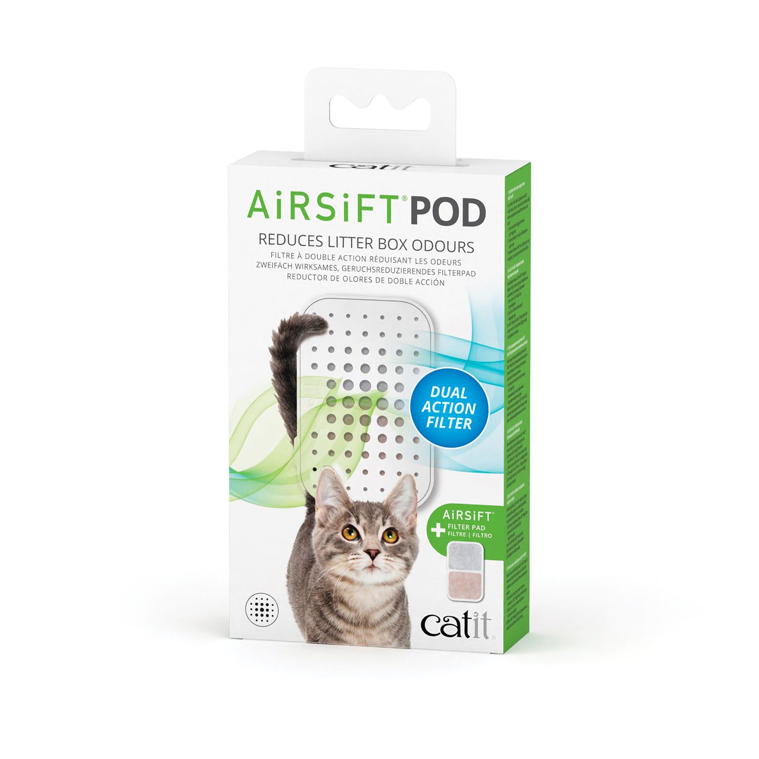 CATIT - Airsift Dual Action Odor Reducing Pad, Size: 13.5 x 9 x 4.5cm