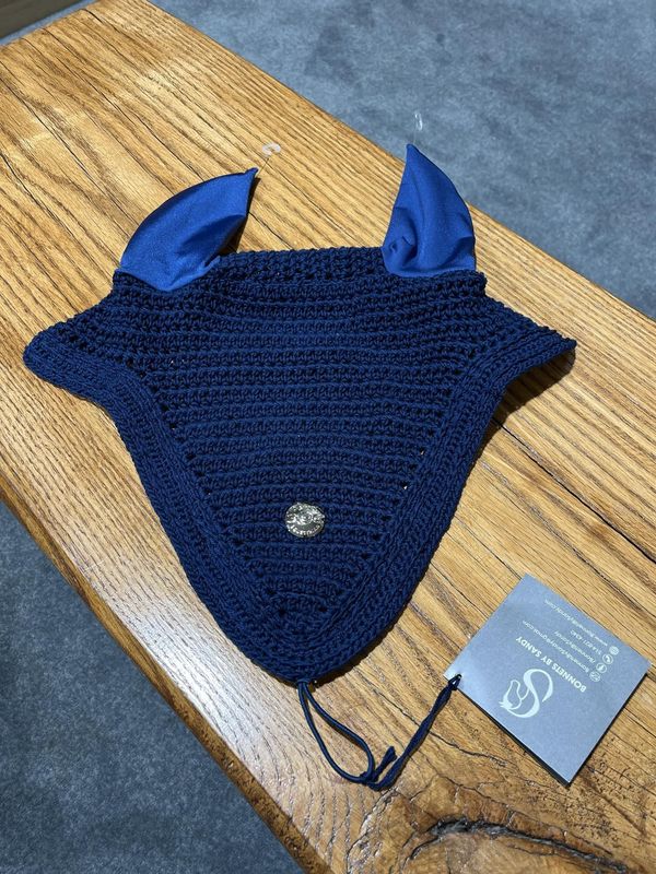 OGILVY EQUESTRIAN - Navy Long Tie-Down Bonnet