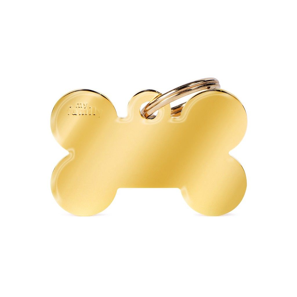 MYFAMILY - ID Tag Basic Collection Bone in Golden Brass, Size: Large