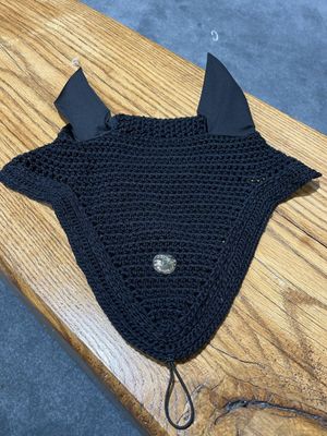 OGILVY EQUESTRIAN - Black Long Tie-Down Bonnet