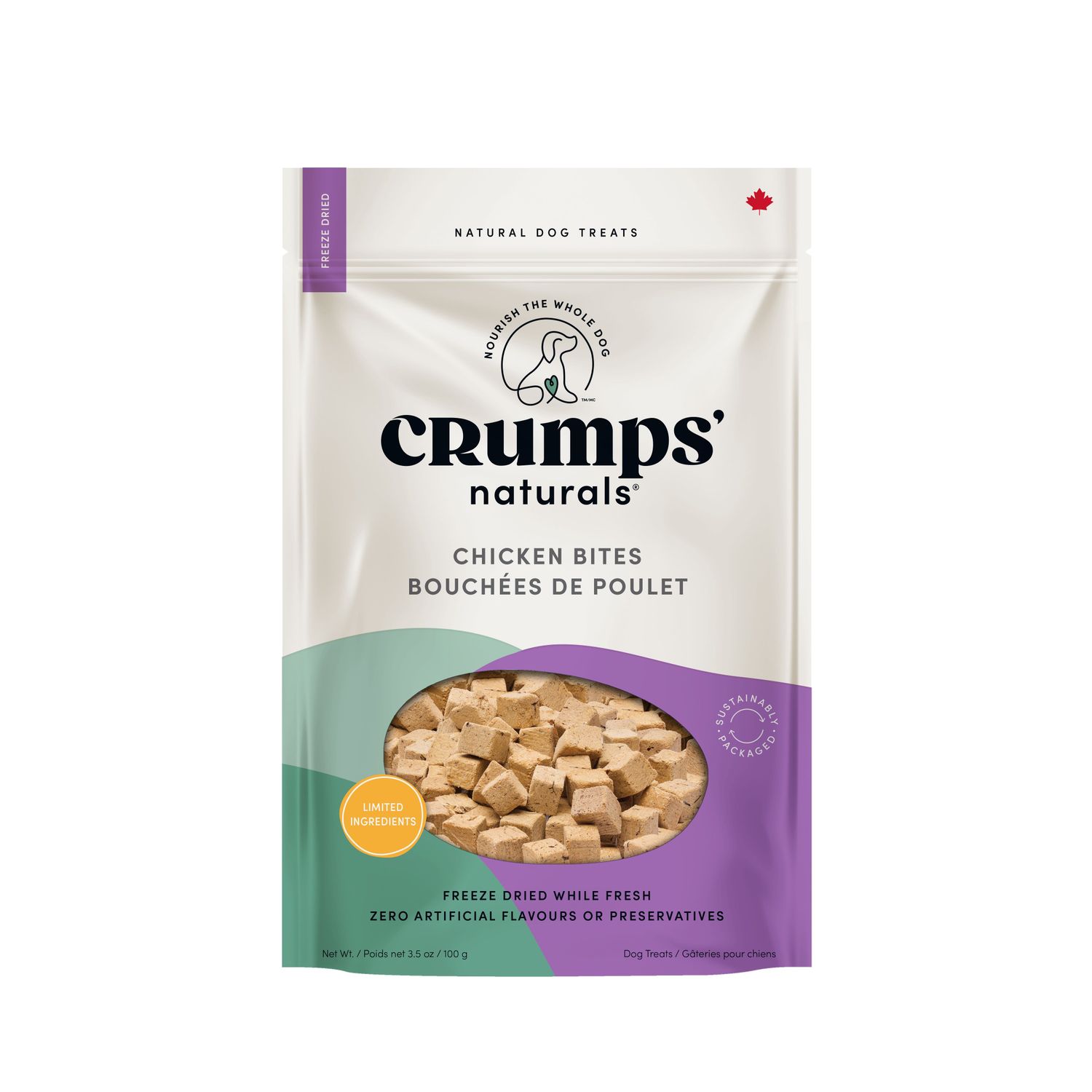 CRUMPS' NATURALS - Freeze Dried Chicken Bites, Size: 100g