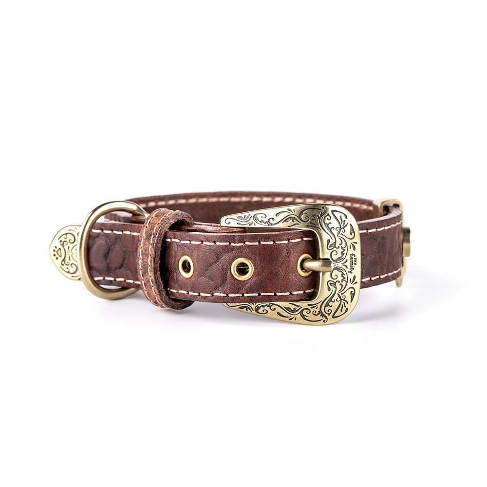 MYFAMILY - El Paso Brown Dog Collar, Size: XSmall