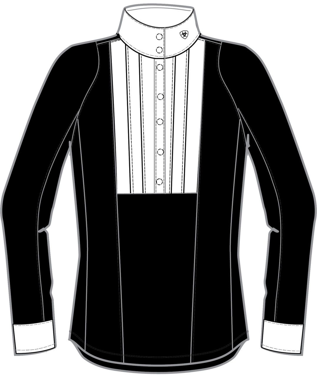 ARIAT - Luxe 2.0 Show Shirt Black/White, Color: Noir, Size: xsmall