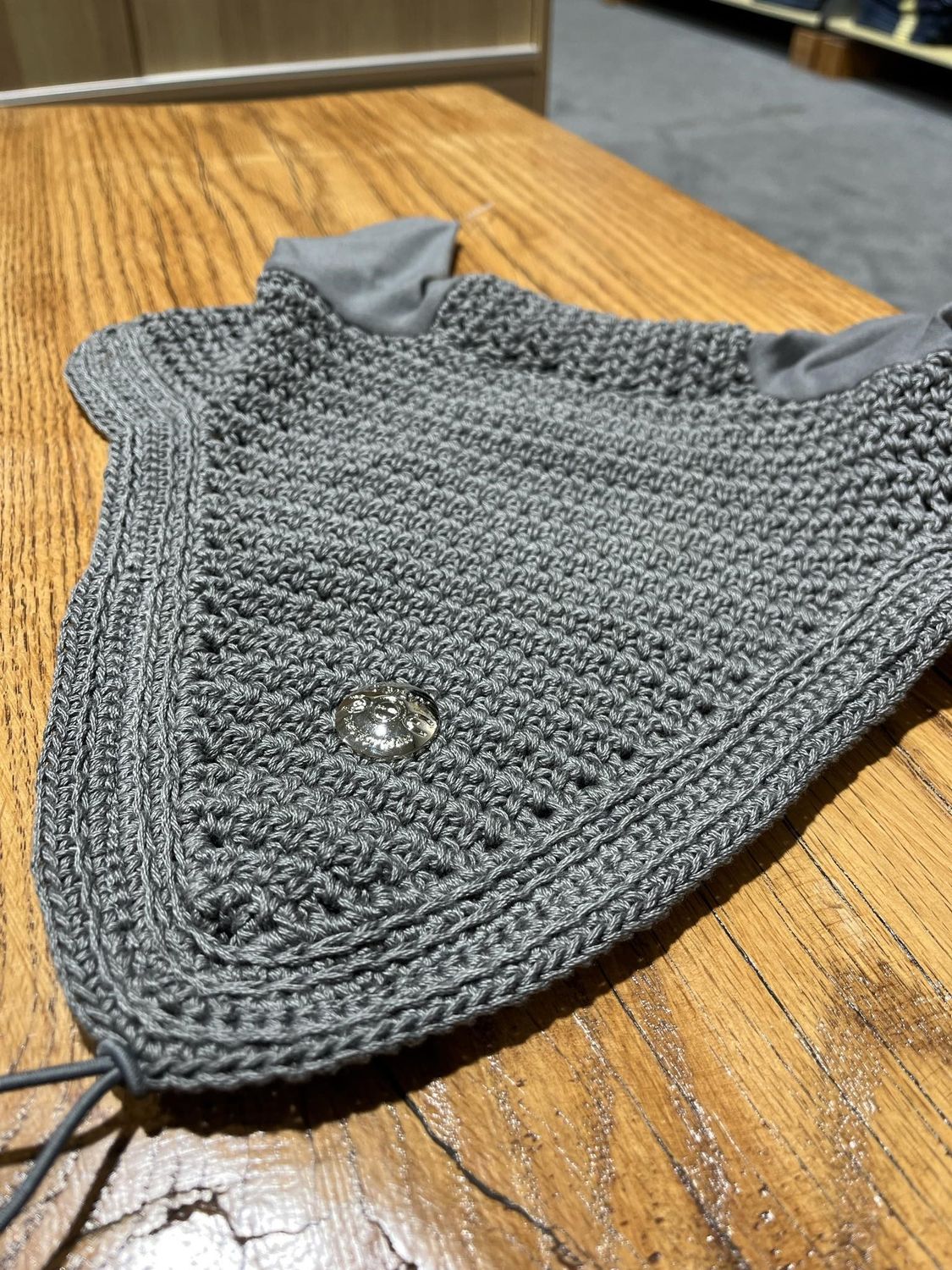 RC PETS - Grey Long Tie-Down Bonnet, Piping: Aucun, Binding: Gris