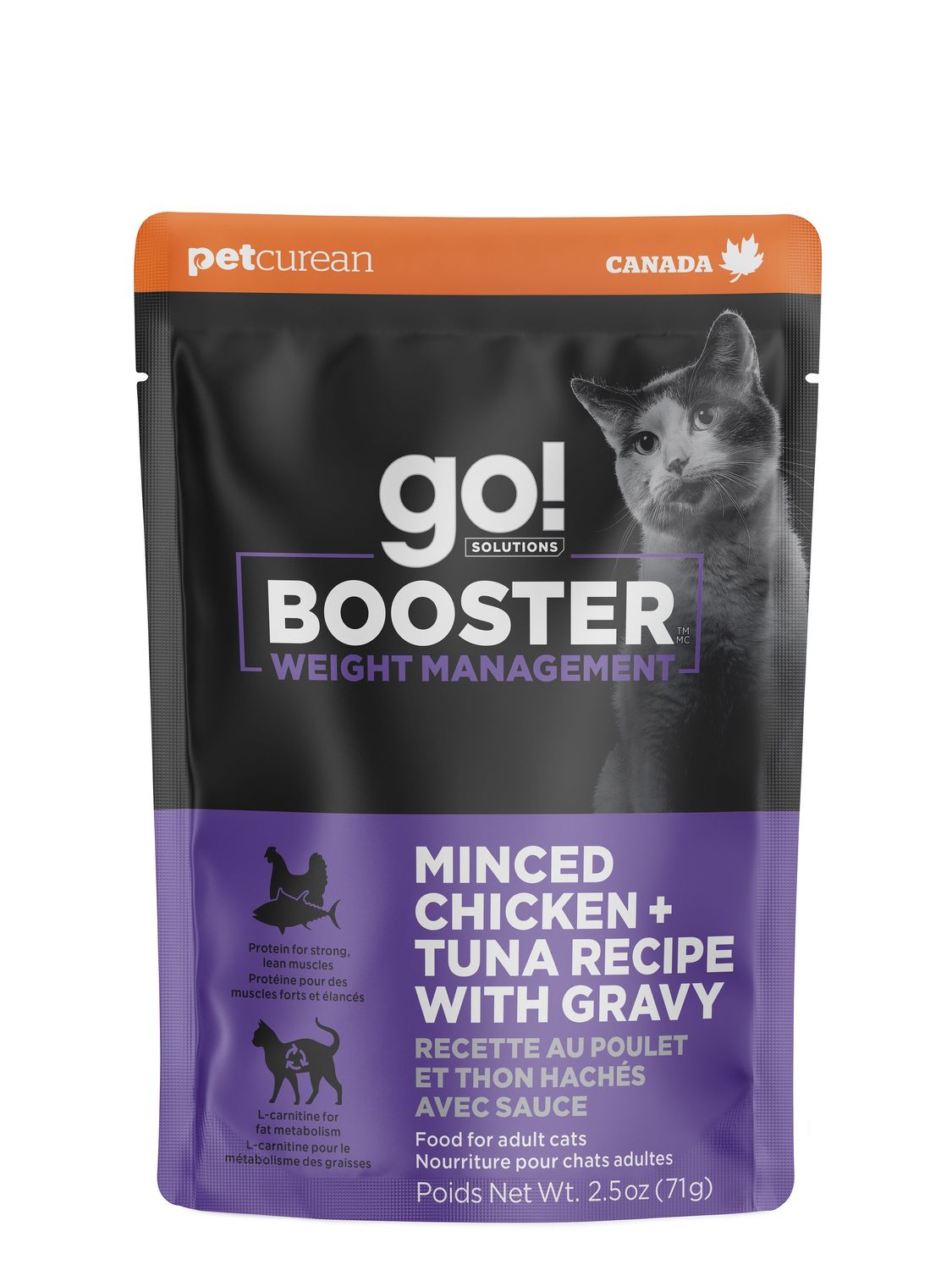 PETCUREAN - GO! Weight Management Tuna + Chicken Booster, Flavour: Poulet &amp; Thon, Weight: 2.5oz