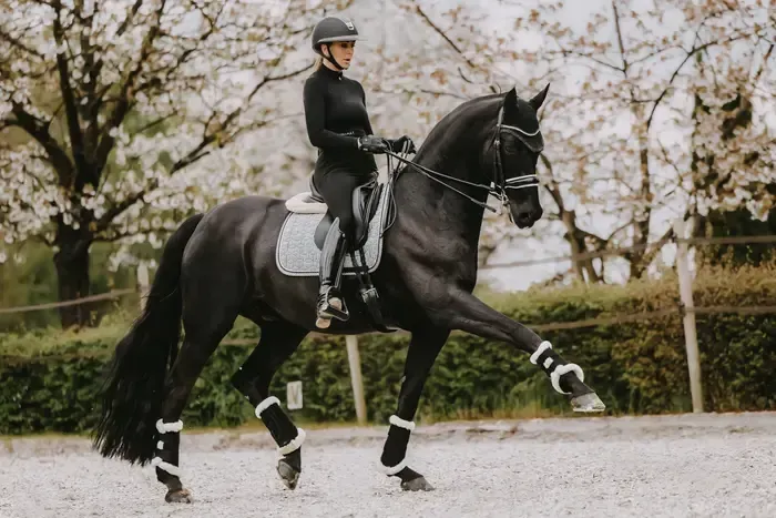 KENTUCKY HORSEWEAR - Saddle Pad Black Pied-de-Poule Dressage, Size: Full