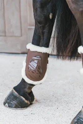 KENTUCKY HORSEWEAR - Brown Vegan Sheepskin Fetlock Elastic Boots