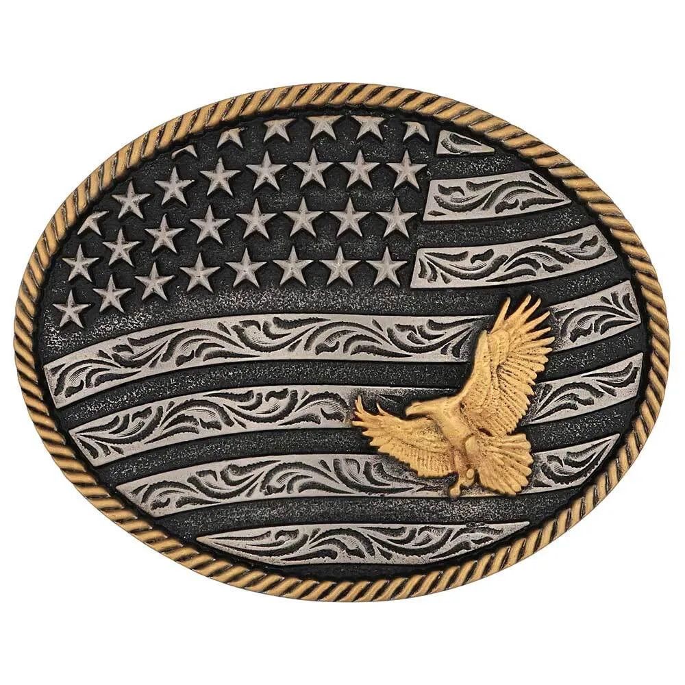 MONTANA SILVERSMITHS - Freedom's Majesty Attitude Buckle, Color: Argent et Or