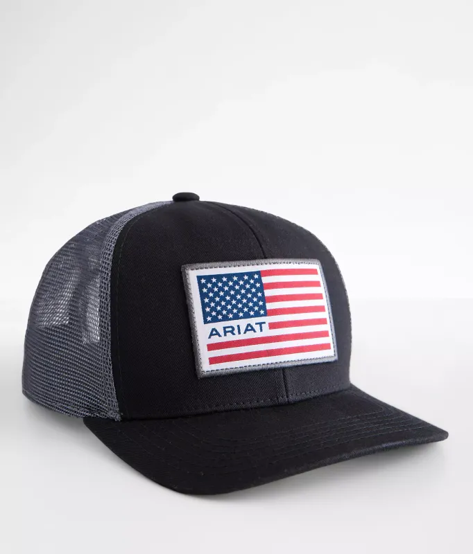 ARIAT - Usa Flag Black Trucker Hat