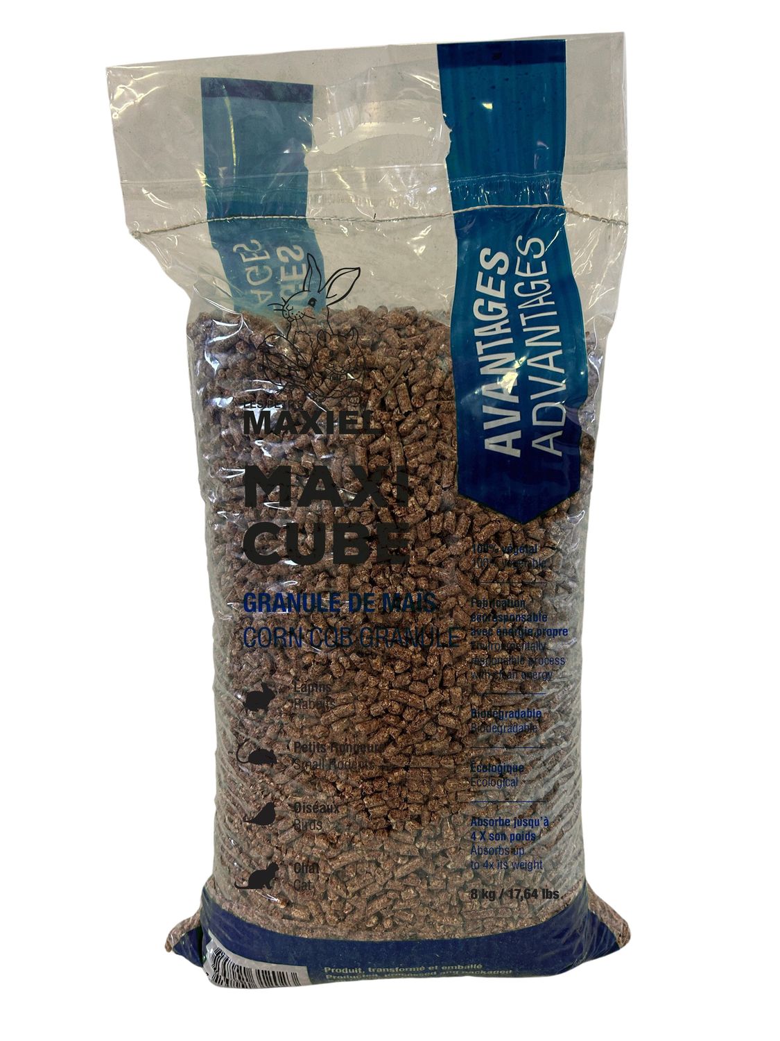LES PETITS MAXIEL - Corn Cobs Maxi-Cube Litter, Weight: 8kg