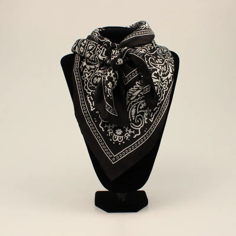 M&amp;F WESTERN - Black Silk Wild Rag Bandana