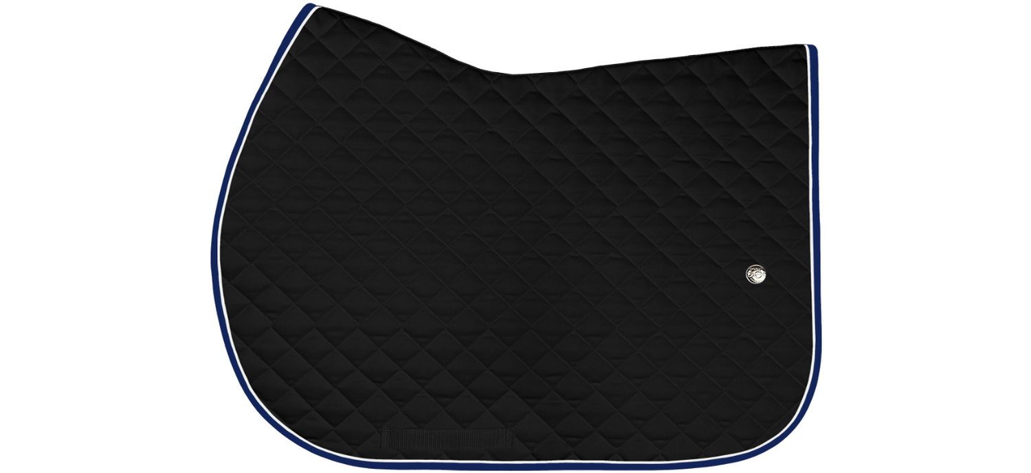 OGILVY EQUESTRIAN - Black - White - Royal Blue Jumper Profile Pad, Piping: Blanc, Binding: Royal Blue