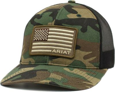 ARIAT - SnapBack USA Flag Patch Camo Baseball Cap