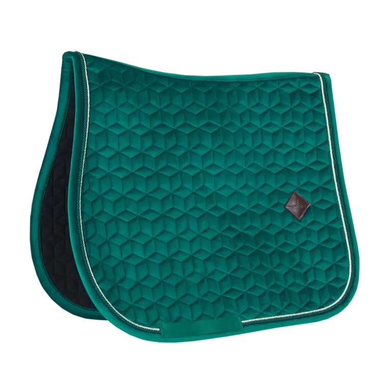 KENTUCKY HORSEWEAR - Saddle Pad Dark Green Velvet Jumping, Size: Full