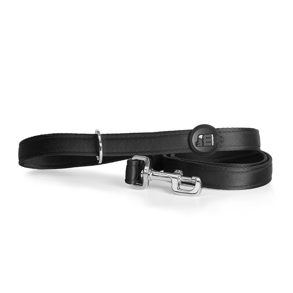 MYFAMILY - MemoPet NFC Technology Flat Black Leash, Size: Small