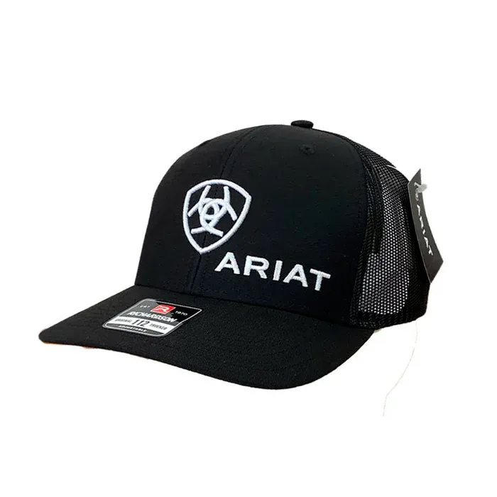 ARIAT - Black Signature Logo Shield Cap, Size: One Size
