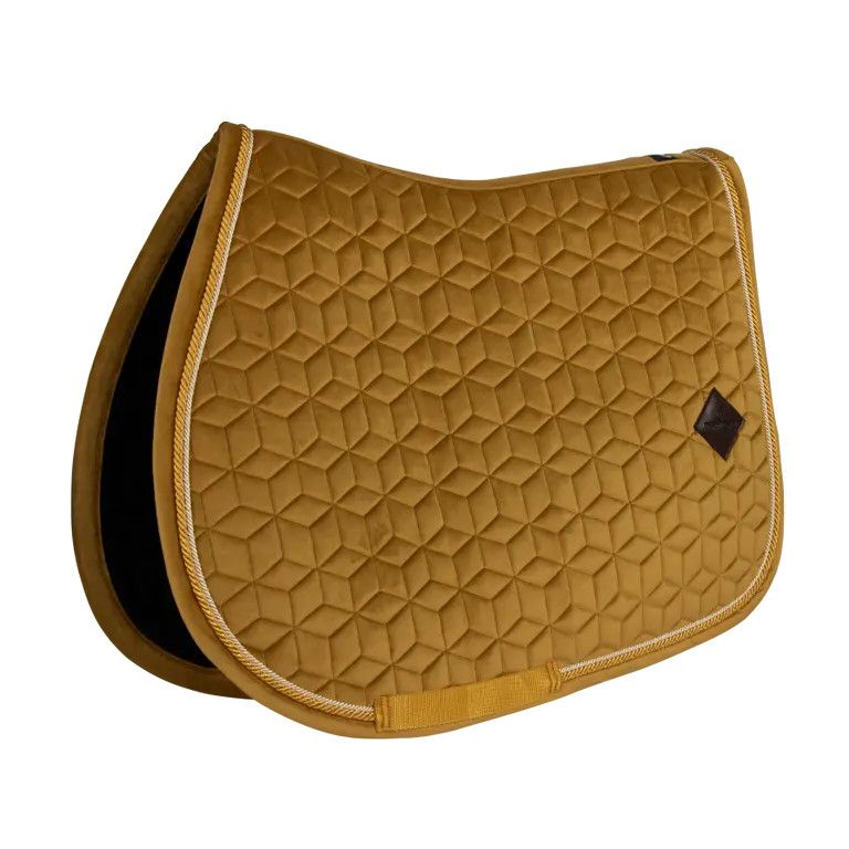 KENTUCKY HORSEWEAR - Saddle Pad Mustard Velvet Jumping, Size: Full