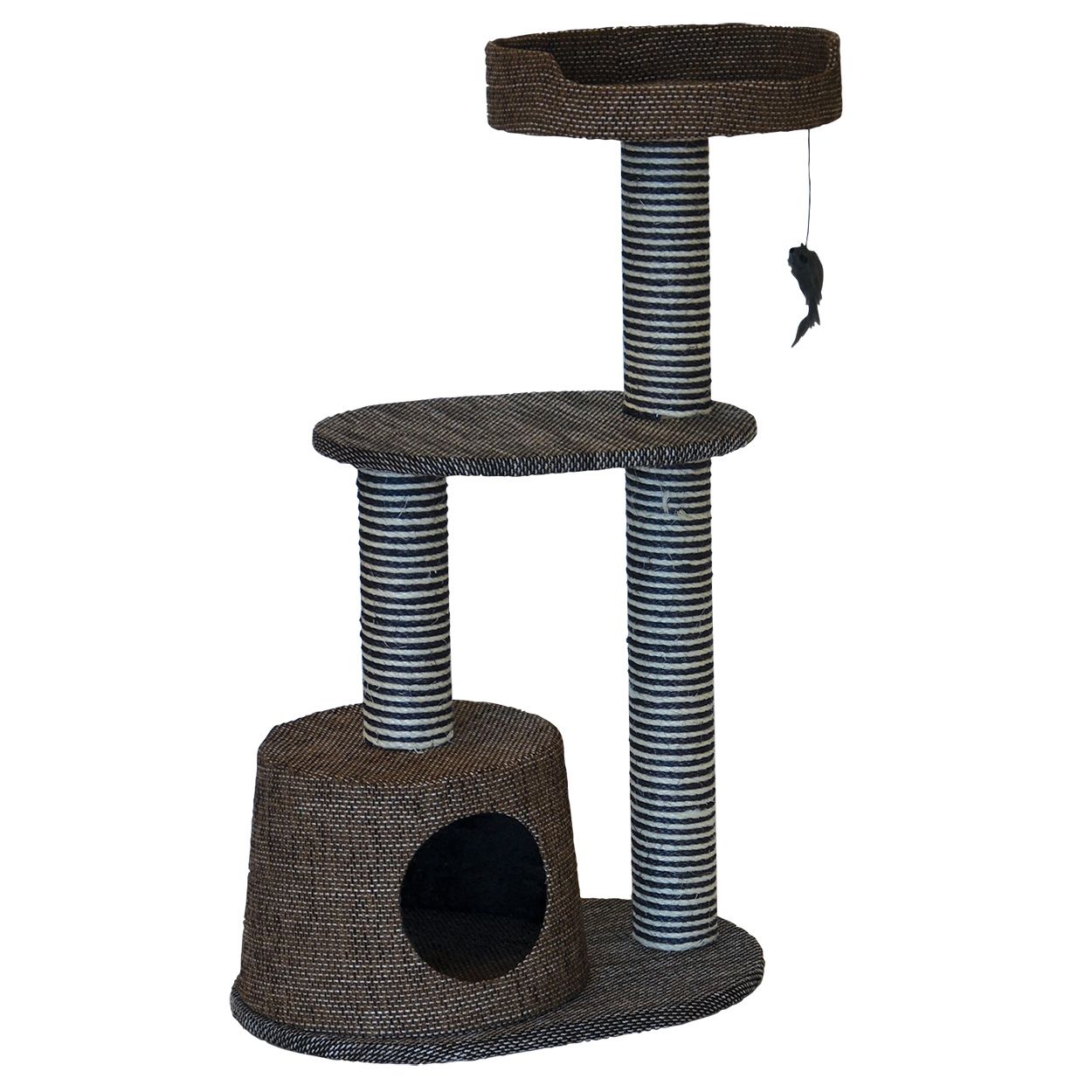 ANIMAL TREASURE - Scratcher Bi-Level 37.75'' Cat Tree, Couleur: Brun, Grandeur: 37.75''