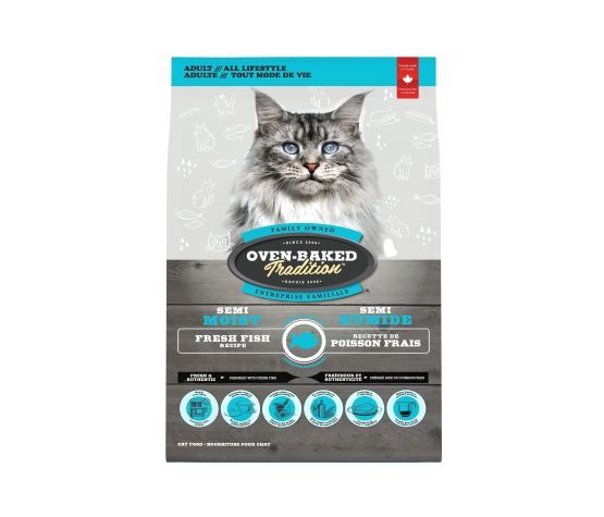 OVEN-BAKED TRADITION - Fish Semi-Moist Food for Adults Cats, Size: 1.36kg